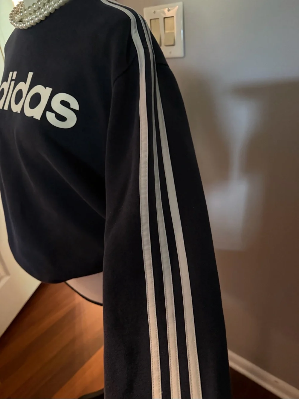 adidas Navy Crewneck Sweatshirt with White Logo